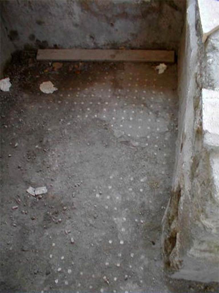 VI.16.33 Pompeii. May 2005. Decorative floor with a regular pattern of white inserts.
