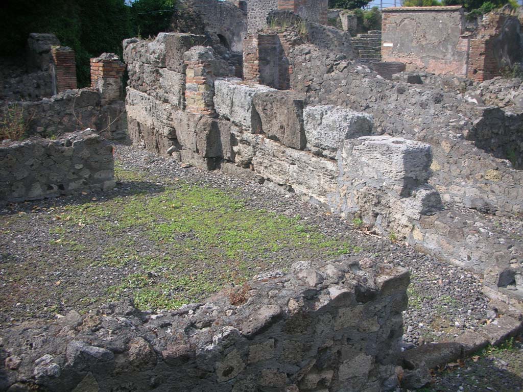 VI.17.4 Pompeii. May 2010. 
Looking north from rear rooms, across second and third rooms on west side, and with corridor leading to VI.17.1. Photo courtesy of Ivo van der Graaff.
