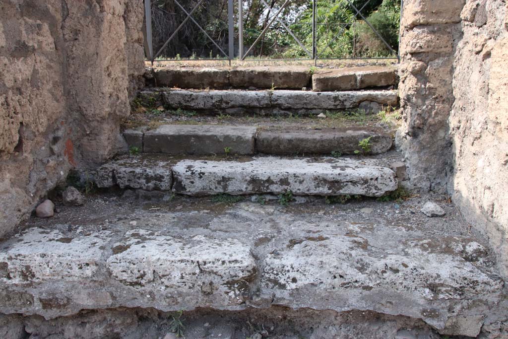 VI.17.13 Pompeii. September 2021. Entrance doorway with steps to vestibule. Photo courtesy of Klaus Heese.

