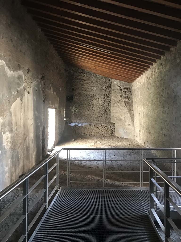 VII.1.8 Pompeii. April 2019. Room 8, womens baths anteroom, now roofed, looking south.
Photo courtesy of Rick Bauer.

