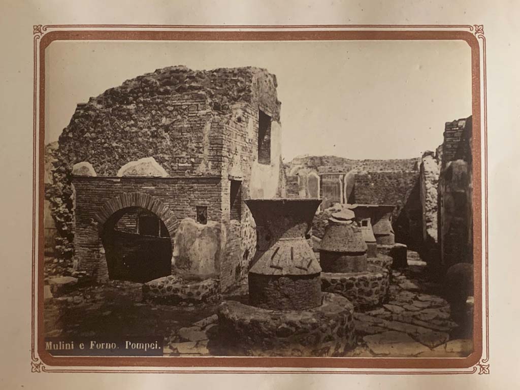 VII.2.22 Pompeii. Stereoview by Sommer. Looking across bakery. Photo courtesy of Rick Bauer.
