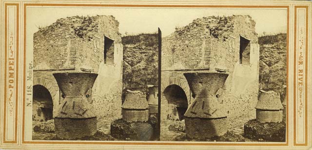 VII.2.22 Pompeii. From an Album by Roberto Rive dated 1868. Looking across bakery. Photo courtesy of Rick Bauer.