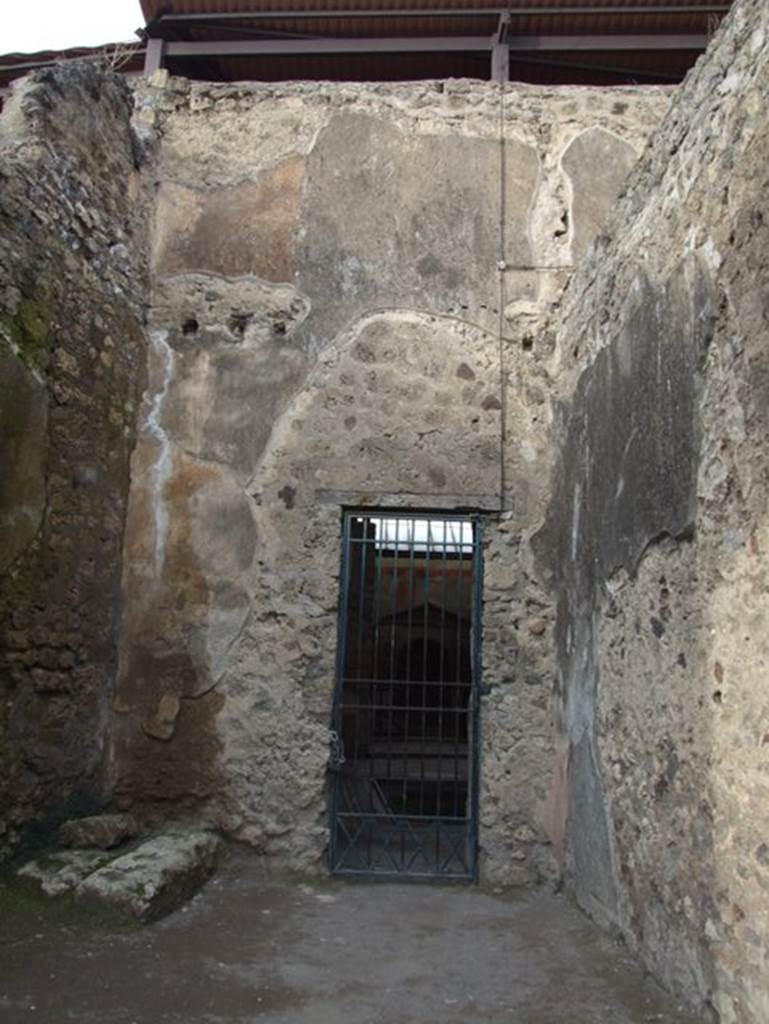 VII.2.44 Pompeii.  December 2007.    North wall with base of staircase and door to atrium of VII.2.45.