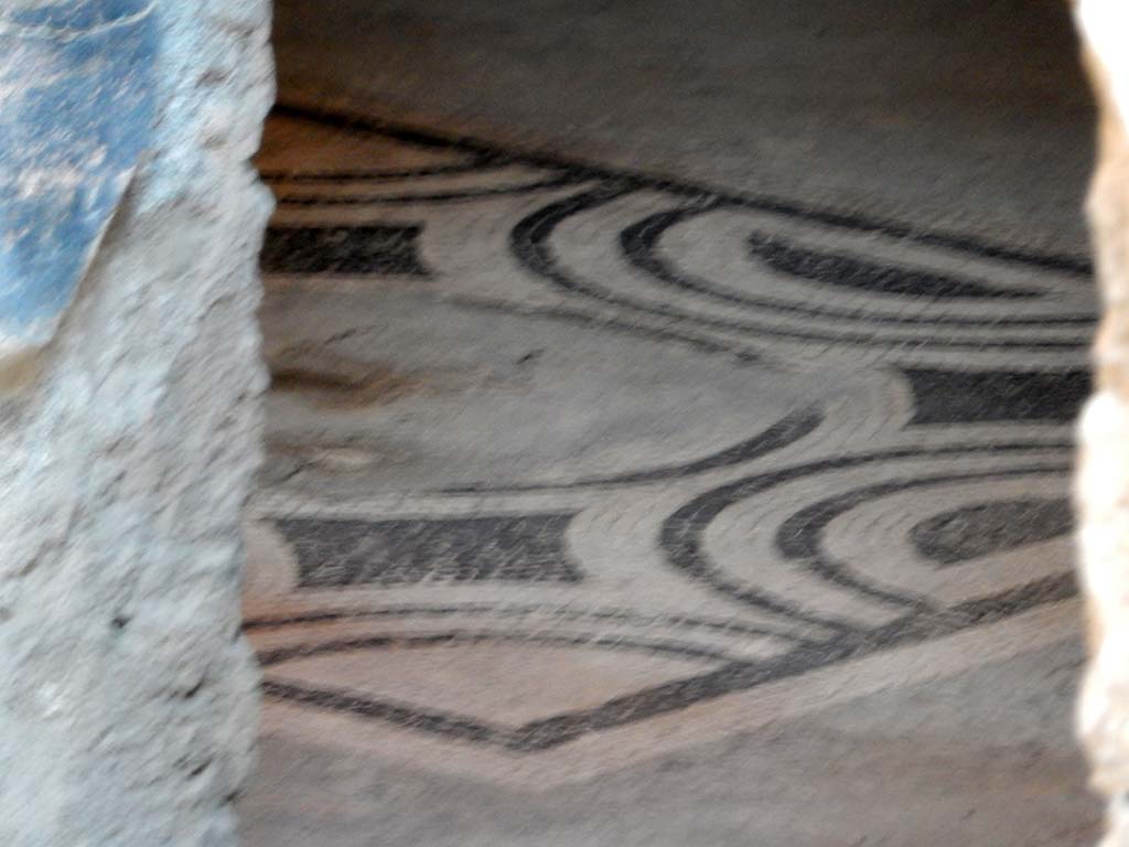 VII.2.45 Pompeii, May 2018. Detail of flooring in triclinium in north-east corner of atrium. Photo courtesy of Buzz Ferebee.