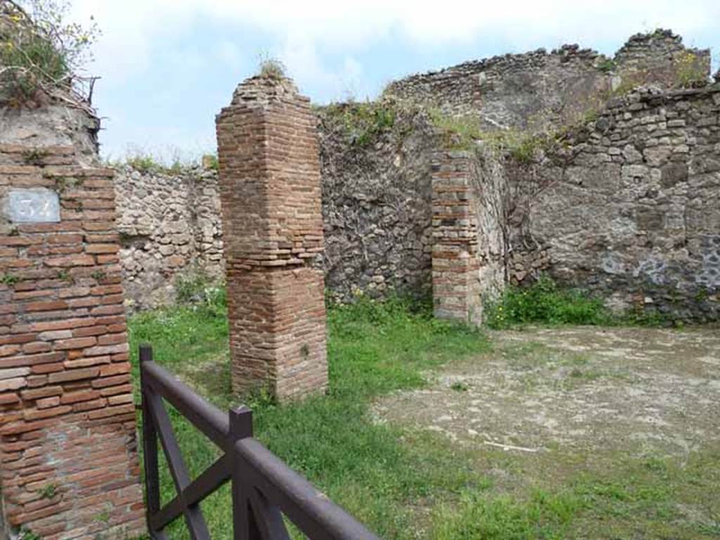 VII.3.34 Pompeii. May 2010. North side of workshop with two entrances to VII.3.35.