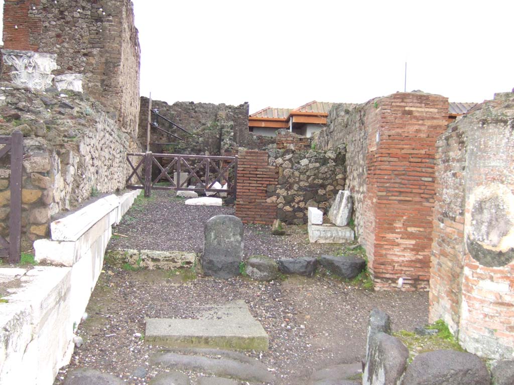 VII.4.2 Pompeii. December 2005. Looking east to area at side of the Temple of Fortuna Augusta.