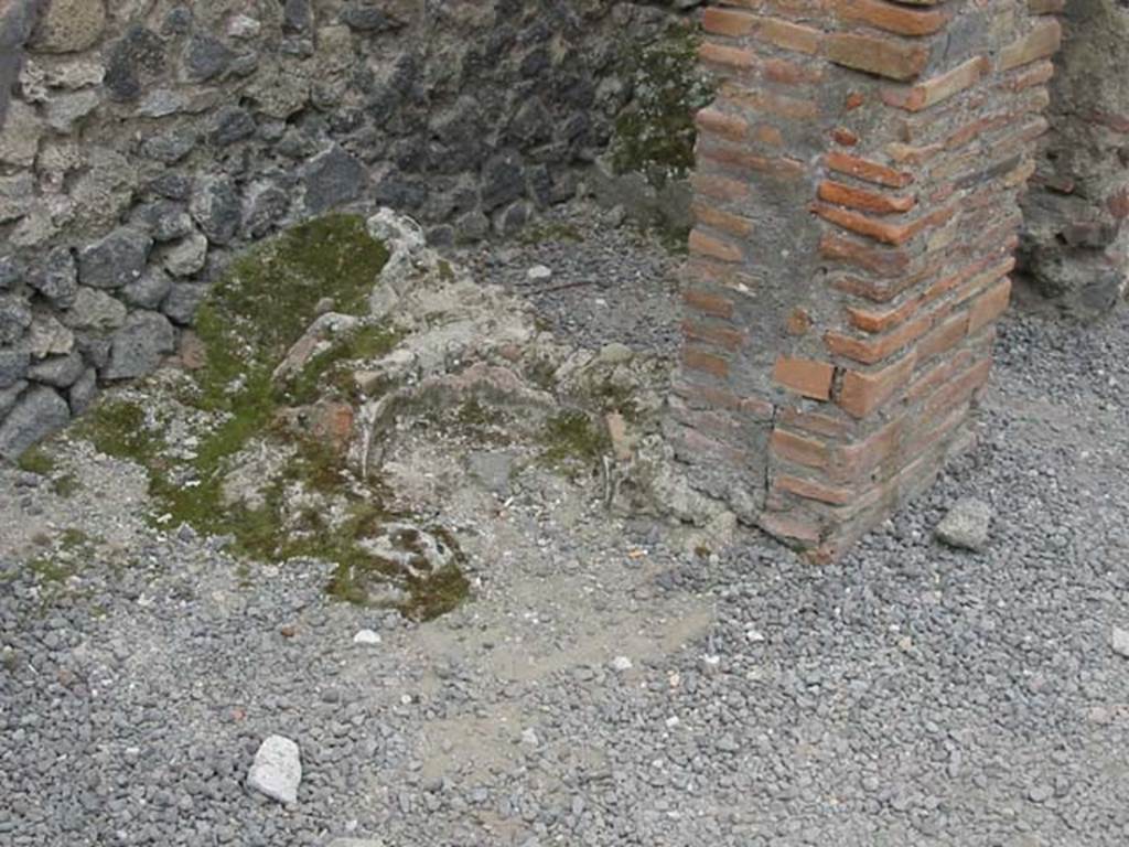 VII.4.4 Pompeii. May 2003. Remains in floor in cupboard or small room under stairs of VII.4.5. Photo courtesy of Nicolas Monteix.
