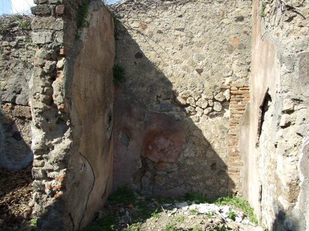 VII.4.29 Pompeii.  March 2009. Small room or cupboard with painted plaster, on north side of courtyard or garden

