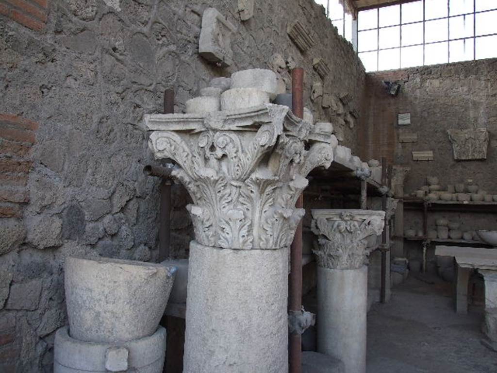 VII.7.29 Pompeii. May 2006. Capitals and other items in storage.