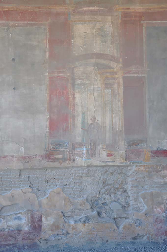 VII.9.7/8 Pompeii. July 2017. West wall on south side of central painting.
Foto Annette Haug, ERC Grant 681269 DÉCOR.
