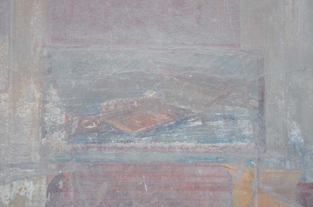 VII.9.7/8 Pompeii. July 2017. Painting of boats from north side of panel with female figure.
Foto Annette Haug, ERC Grant 681269 DÉCOR.
