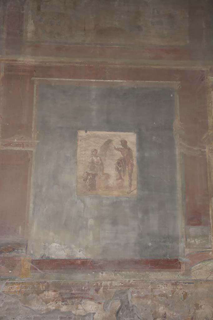 VII.9.7/8 Pompeii. October 2017. Central painting on west wall.
Foto Annette Haug, ERC Grant 681269 DÉCOR.
