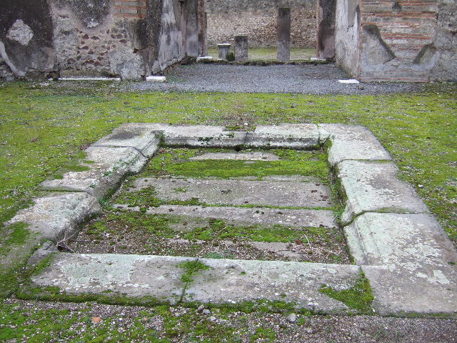 VII.9.47 Pompeii.  December 2005.  Room 1. Atrium. Impluvium.

