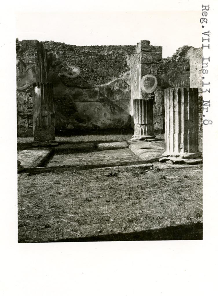 VII.13.8 Pompeii. Pre-1937-39. Looking north across atrium towards tablinum.
Photo courtesy of American Academy in Rome, Photographic Archive. Warsher collection no. 1842.
