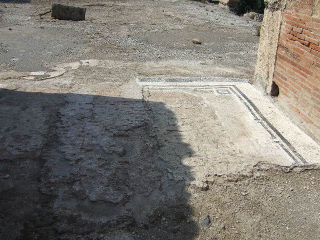 VII.16.15 Pompeii. December 2007.  Room 1, entrance fauces mosaic.
