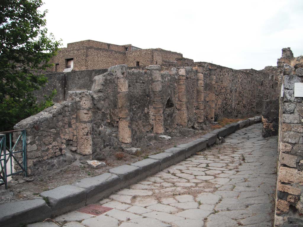 South perimeter wall of VII.16.17 with half columns. June 2012. Looking east. Photo courtesy of Ivo van der Graaff.