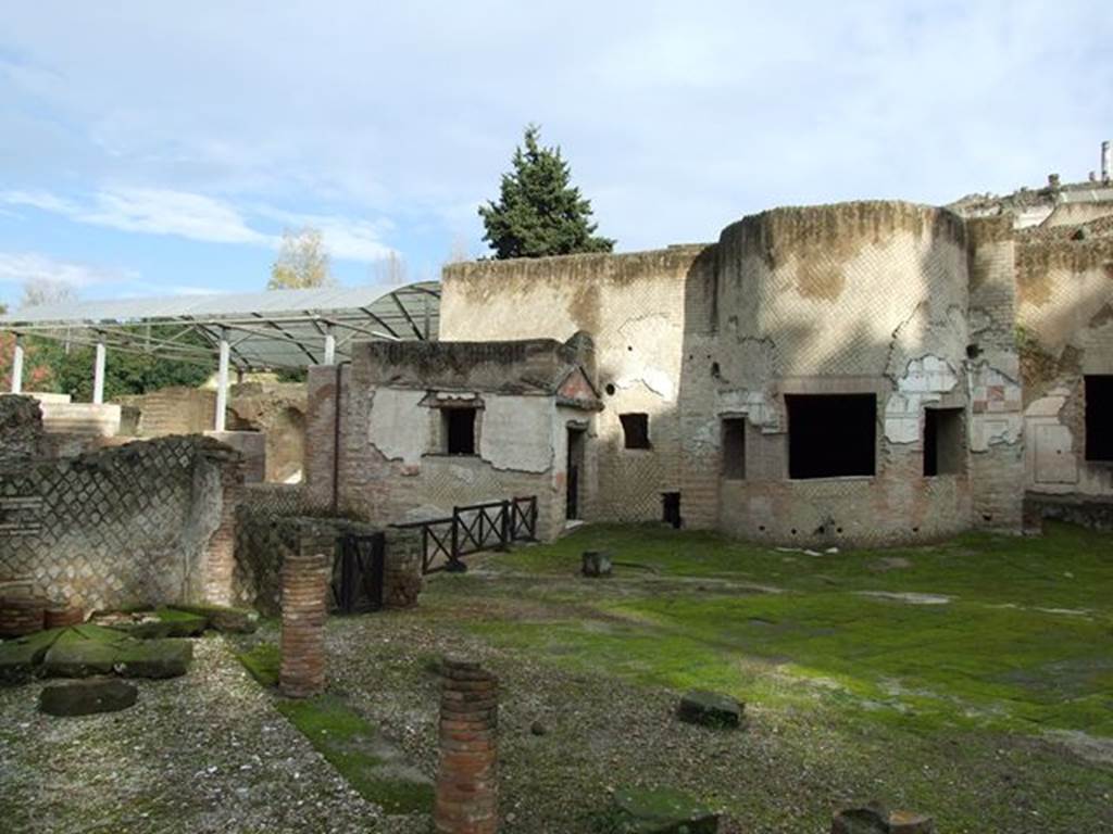 VII.16.a Pompeii. May 2015. Looking south to steps from courtyard C. Photo courtesy of Buzz Ferebee.