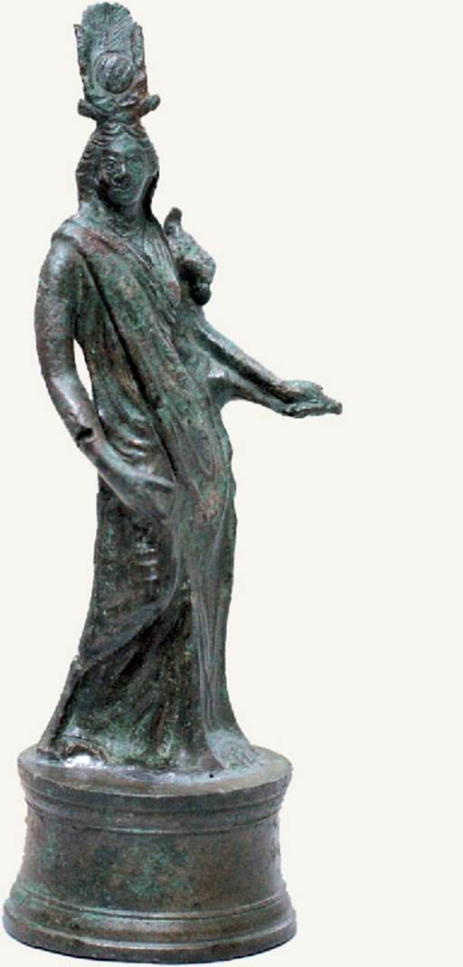VIII.1.4, Pompeii Antiquarium. Bronze statuette of Isis Fortuna.