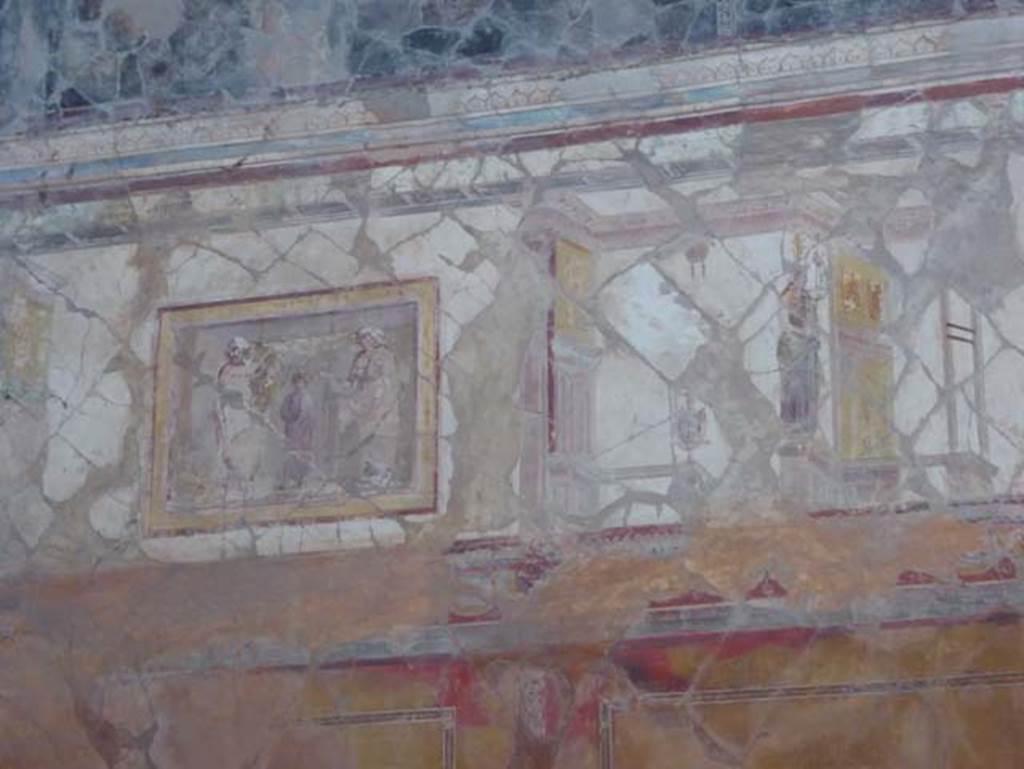 VIII.1.a, Pompeii. June 2017. Oecus A, north end of east wall. Photo courtesy of Michael Binns.