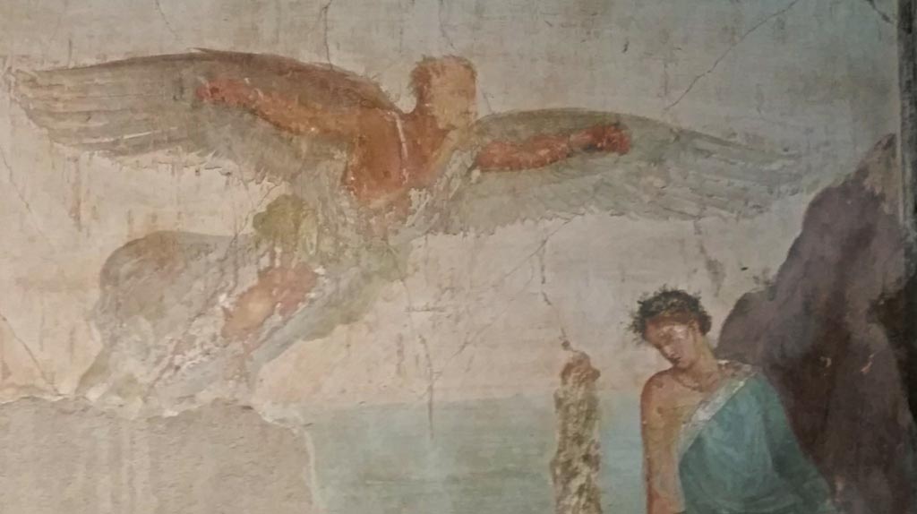 VIII.1.a, Pompeii. 2016/2017. Detail of painting from south wall. Photo courtesy of Giuseppe Ciaramella.