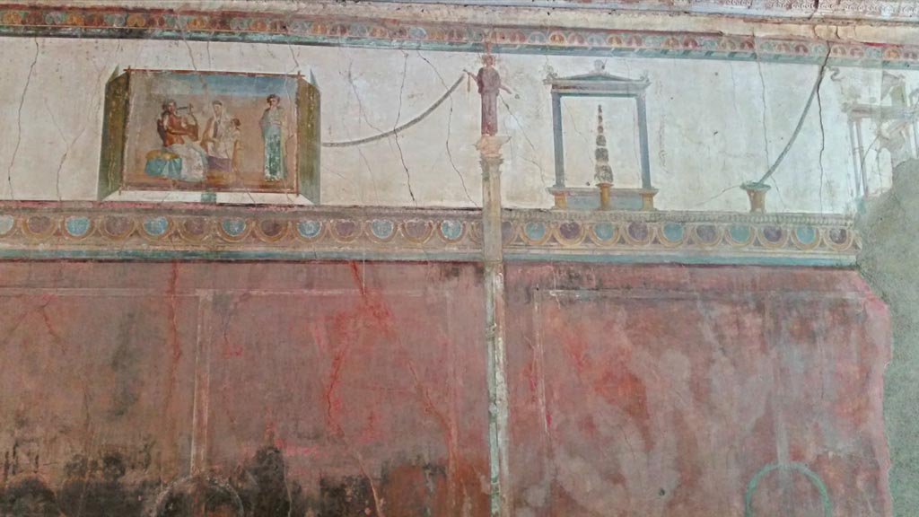 VIII.1.a, Pompeii. 2016/2017. Upper south wall on west side of central painting. Photo courtesy of Giuseppe Ciaramella.