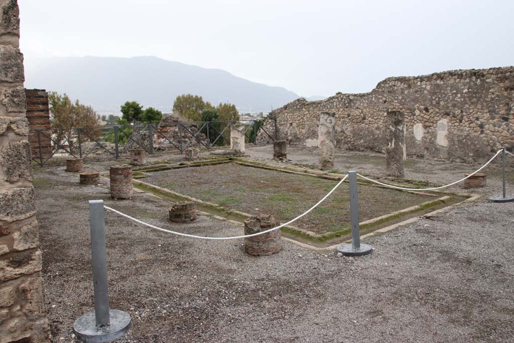 VIII.2.3 Pompeii. October 2020. Looking south-west across peristyle garden from north-east corner. Photo courtesy of Klaus Heese.
