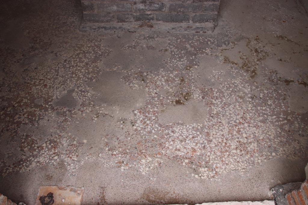 VIII.2.16 Pompeii. May 2024. Detail of flooring in room with household shrine. Photo courtesy of Klaus Heese.