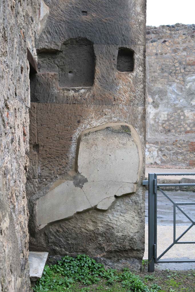 VIII.3.11, Pompeii. December 2018. 
North wall in north-west corner of interior. Photo courtesy of Aude Durand.
