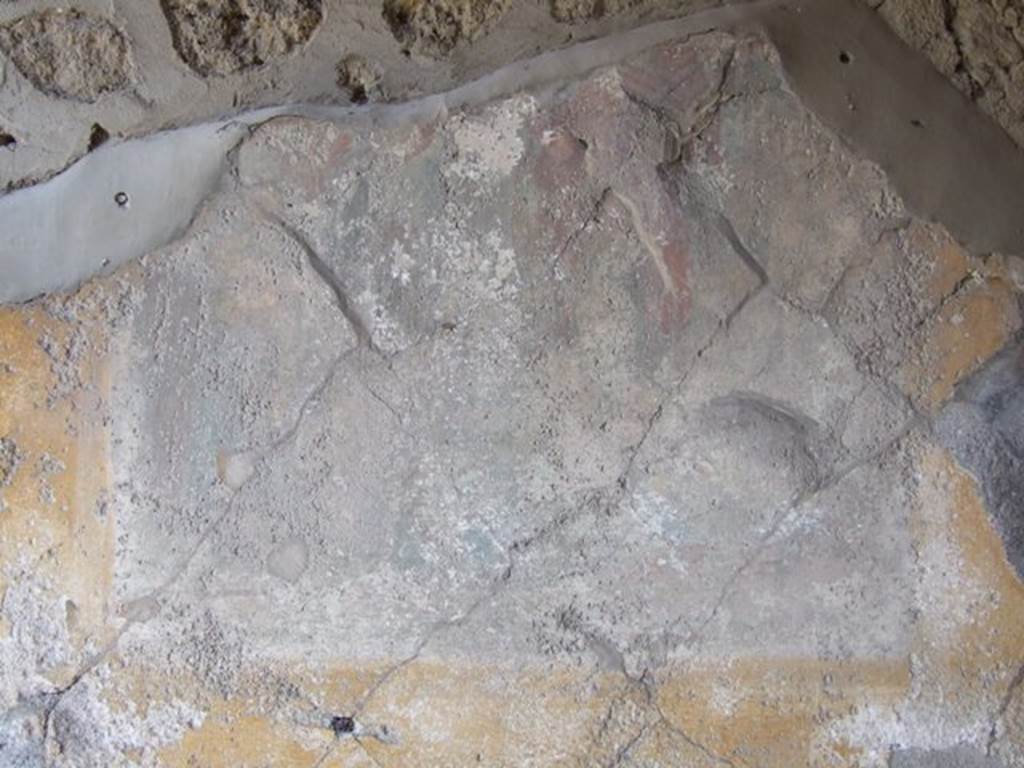 VIII.4.4 Pompeii.  March 2009.  Room 4.  North wall.  Remains of wall painting of Perseus and Andromeda.??