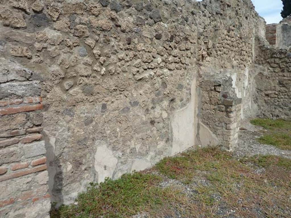 VIII.4.45 Pompeii. September 2015. North wall of the first room.