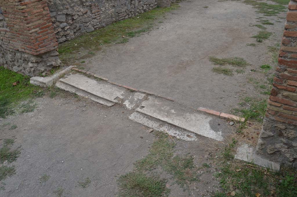 VIII.5.16 Pompeii. October 2017, Doorway threshold leading west to north portico.
Foto Taylor Lauritsen, ERC Grant 681269 DÉCOR.

