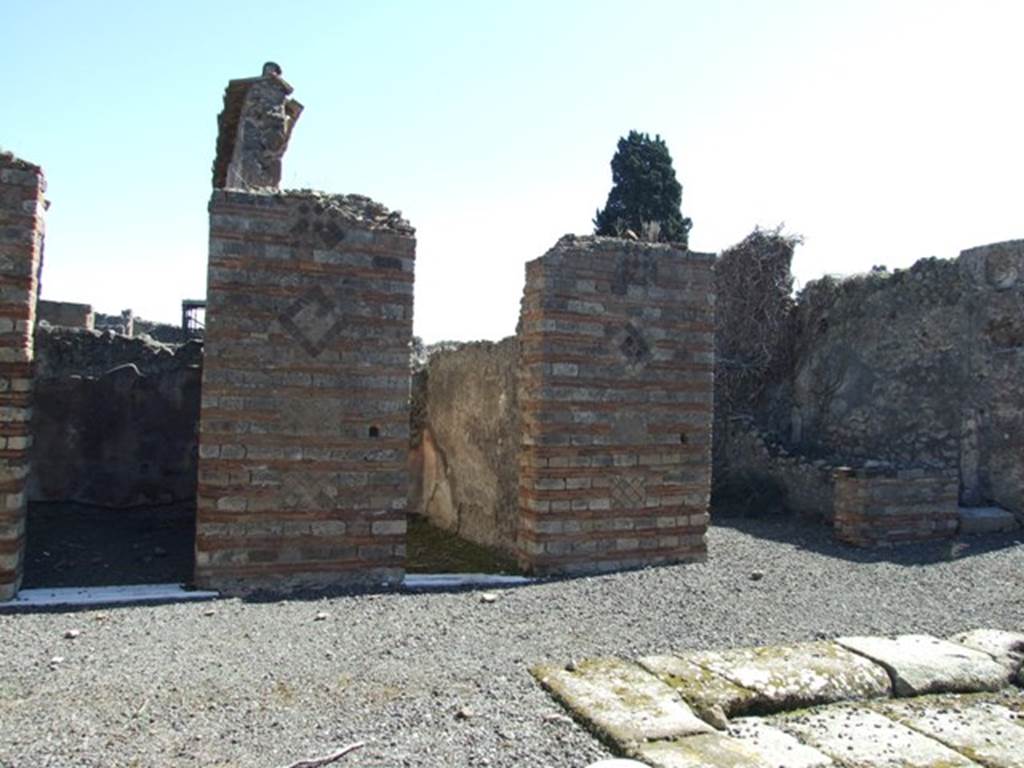 VIII.5.28 Pompeii.  March 2009.  Room 1. Atrium.  East side, with Doorways to Rooms 2, 3 and 4.