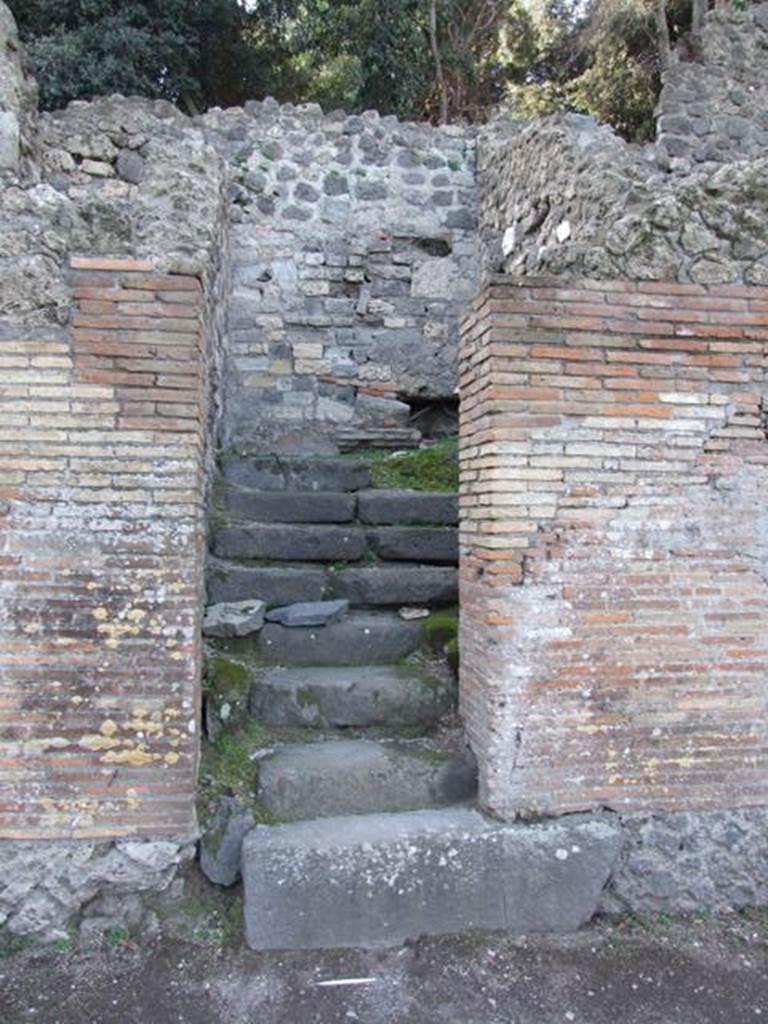 VIII.7.16 Pompeii. December 2007. Small staircase to upper floor on west side.