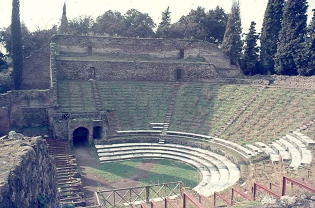VIII.7.20 Pompeii. January 1977. Looking west across Large Theatre. Photo courtesy of David Hingston.