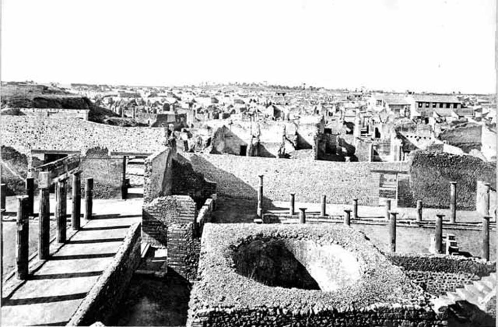 VIII.7.21 Pompeii. About 1870. Perfumed water tank at rear of Large Theatre. Photo courtesy of Rick Bauer.