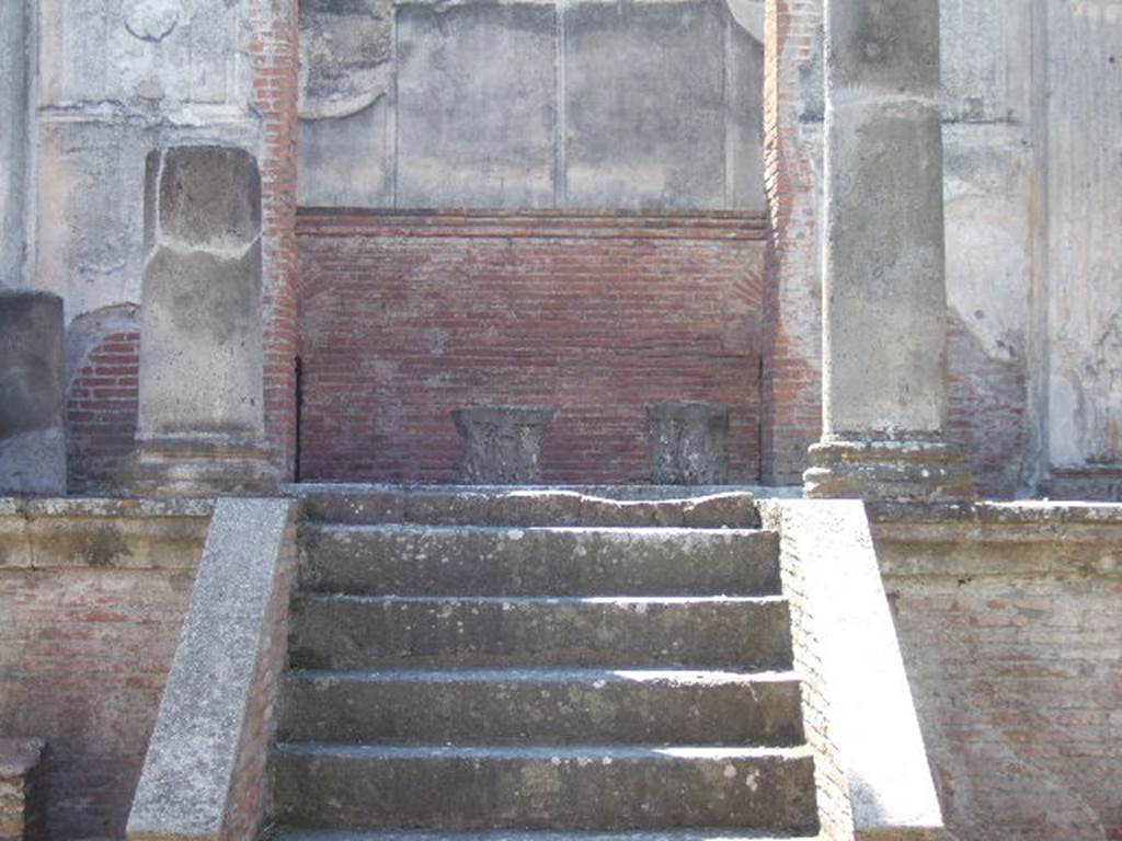 VIII.7.28 Pompeii.  March 2009. Temple steps leading up to Portico and Cella.