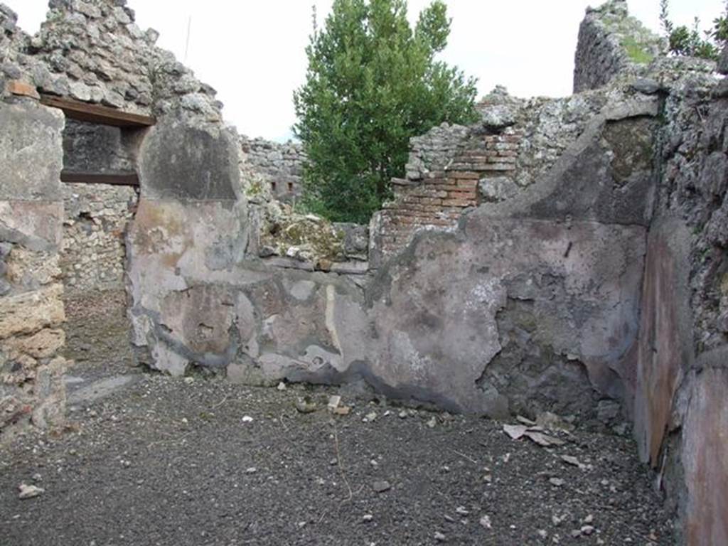 IX.2.24 Pompeii.  March 2009. South wall with remains of plaster in room on west side of corridor.