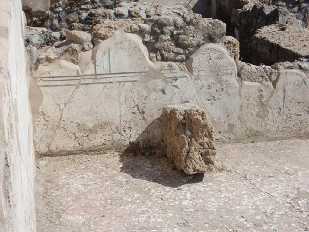 IX.3.21 Pompeii. May 2017. Detail from south-east corner of entrance room, looking south. Photo courtesy of Buzz Ferebee.


