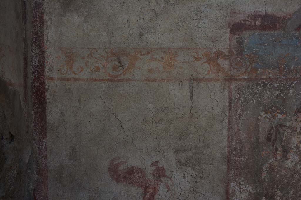 IX.5.2 Pompeii. March 2017. Room ‘c’, painted decoration on upper south wall at east end.
Foto Christian Beck, ERC Grant 681269 DÉCOR.
