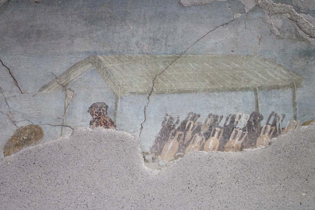 IX.5.9 Pompeii. May 2019. Room l (L), detail from upper south wall above window.    
Foto Christian Beck, ERC Grant 681269 DCOR.
