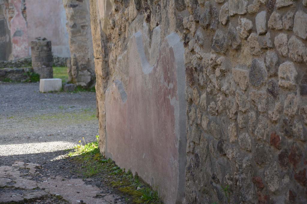 IX.5.9 Pompeii. March 2017. Room “a”, detail of remaining painted decoration on south end of west wall of entrance corridor.
Foto Christian Beck, ERC Grant 681269 DÉCOR.

