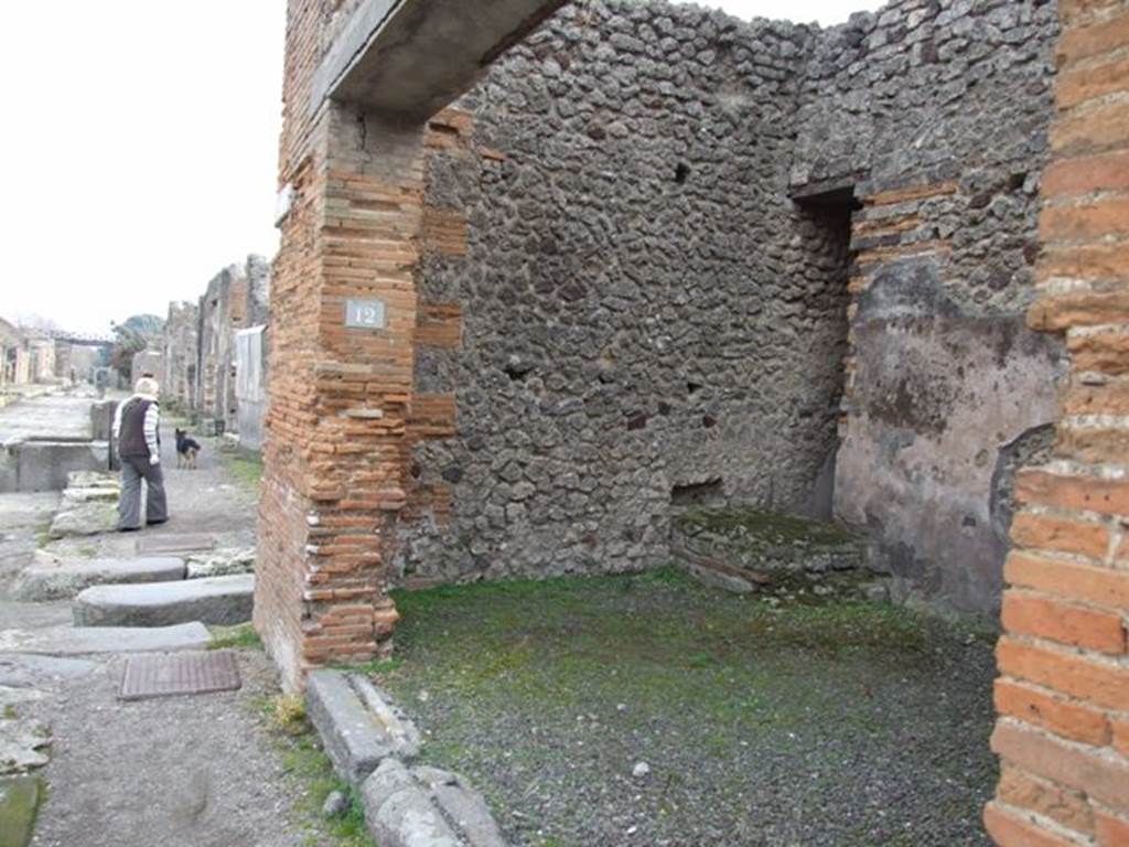IX.5.12 Pompeii. December 2007. Entrance and view looking east along Via di Nola.