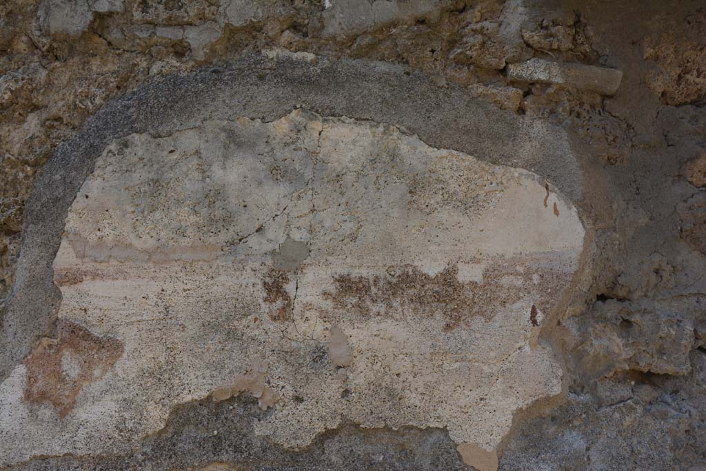 IX.5.6 Pompeii. May 2017. Room y, detail of remaining plaster on west wall towards north end.
Foto Christian Beck, ERC Grant 681269 DÉCOR.

