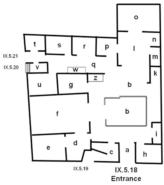 IX.5.18 Pompeii. Casa di Jasone or House of Jason
Room Plan