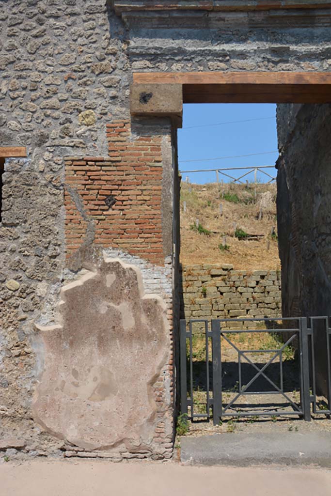 IX.7.16 Pompeii. July 2017. Detail from north side of entrance doorway.
Foto Annette Haug, ERC Grant 681269 DÉCOR.
