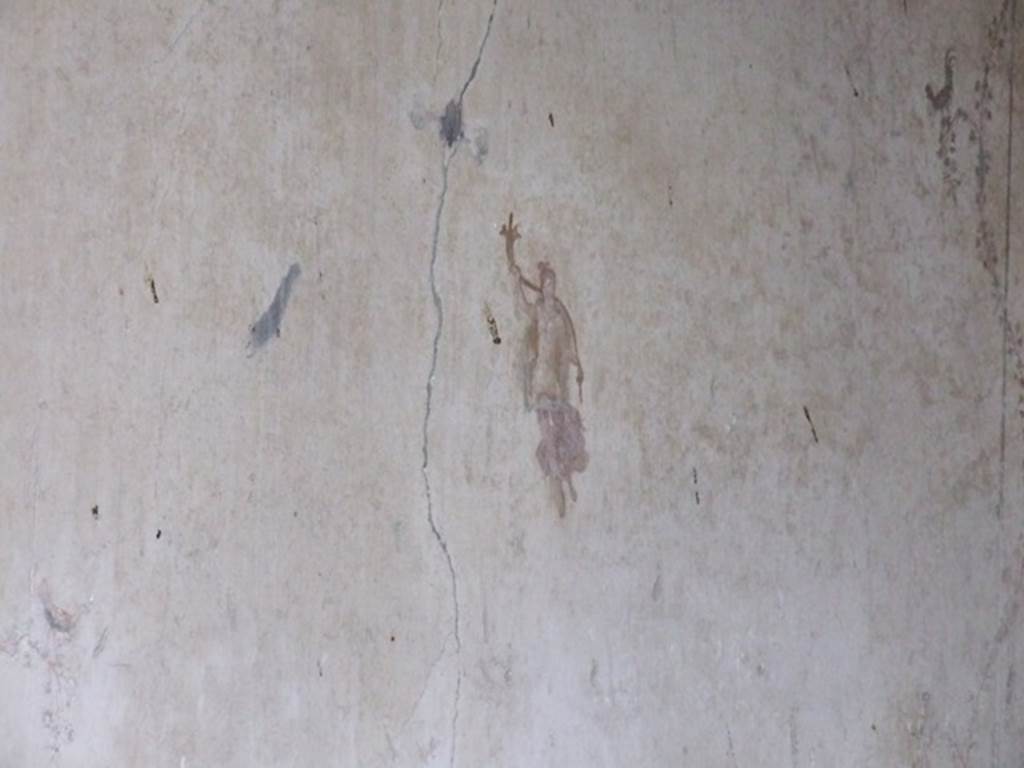 IX.8.6 Pompeii. March 2009. Room 57, painting of floating figure on west wall of white triclinium.