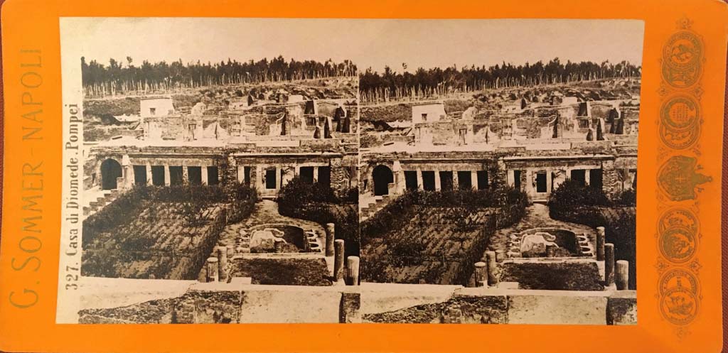 HGW24 Pompeii. c.1870’s. Stereoview by Giorgio Sommer, no.327. Looking east across garden to villa.
Photo courtesy of Rick Bauer.
