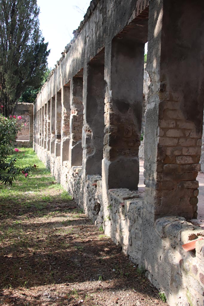 Villa of Diomedes, Pompeii. October 2023.
Looking west along the garden side of north portico. Photo courtesy of Klaus Heese.
