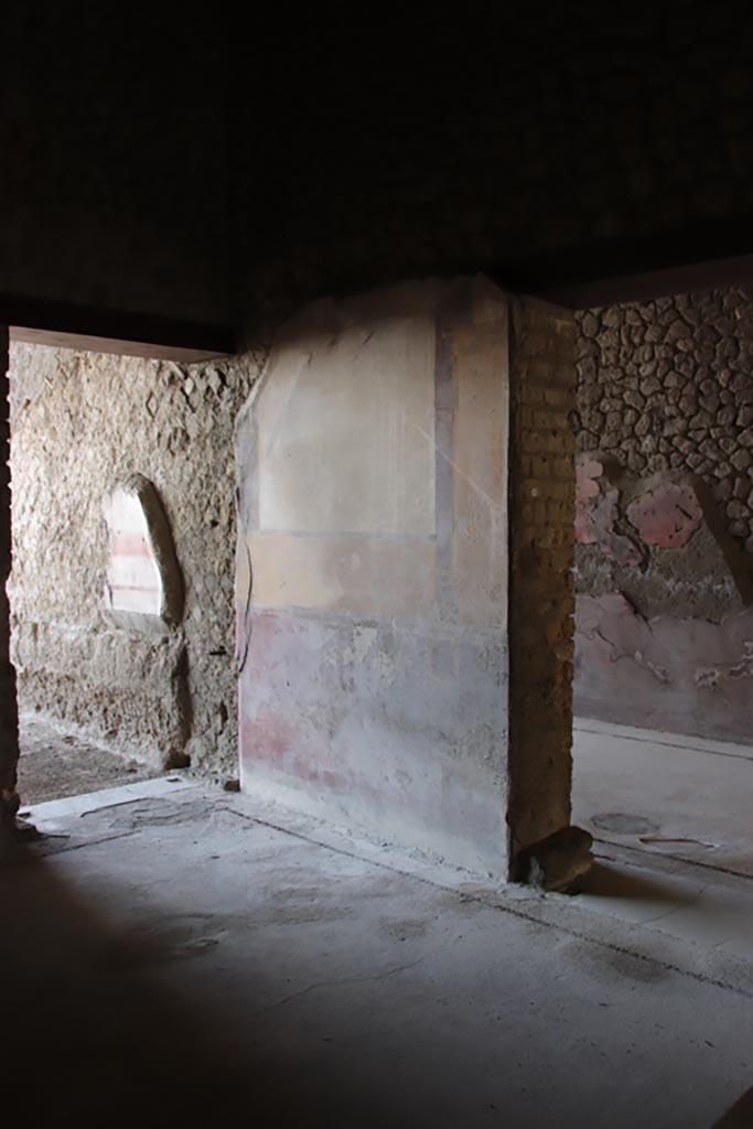 Villa San Marco, Stabiae, October 2022.
Room 6, looking towards north wall with doorway to room 10, on left, and doorway to corridor 11 in east wall, on right.
Photo courtesy of Klaus Heese.
