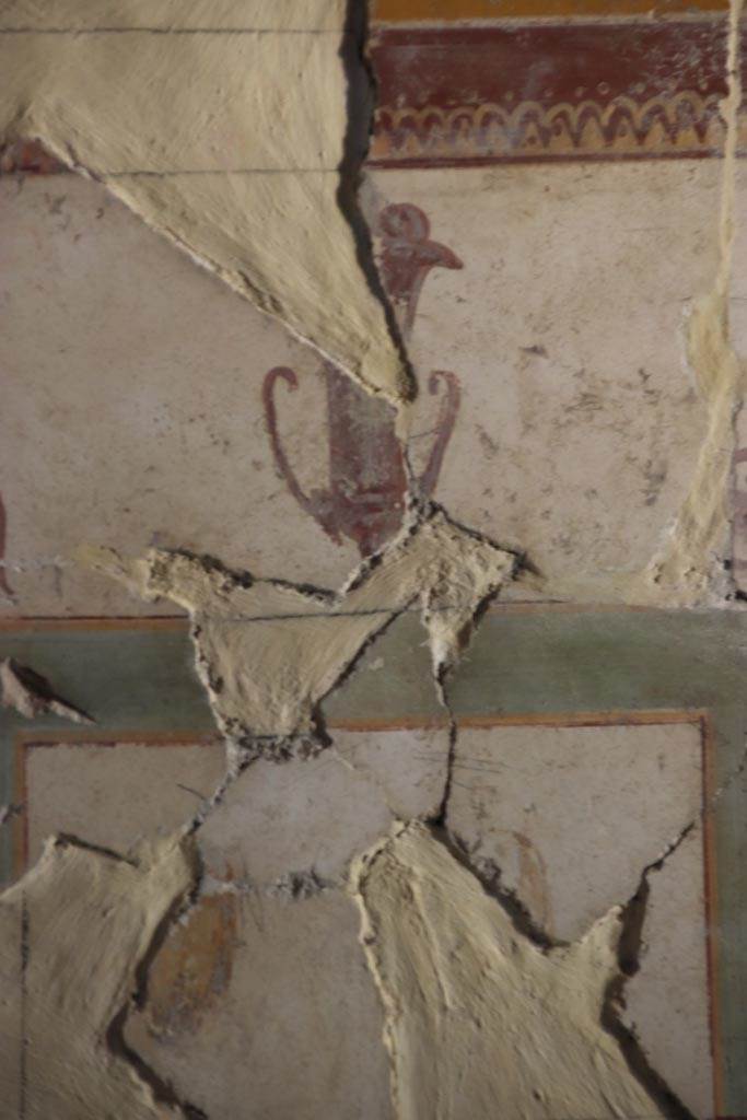 Villa San Marco, Stabiae, October 2022. Room 14, detail from recomposed ceiling. Photo courtesy of Klaus Heese.
